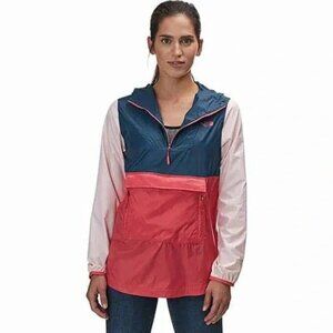 The North Face Blue Pink Color Block‎ Windfall Fanorak 2.0 Packable Windbreaker